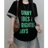 ブラック | レトロロゴ ボクシー半袖Tシャツ | VIVID LADY