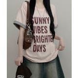 ピンク | レトロロゴ ボクシー半袖Tシャツ | VIVID LADY