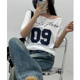 2WAY ボートネック オーバーフィット 半袖Tシャツ | VIVID LADY | 詳細画像5