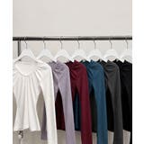 ギャザーVネック スリムフィットロングTシャツ | VIVID LADY | 詳細画像28 