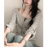 2WAYロールアップスリーブ ヘンリーネックロングTシャツ | VIVID LADY | 詳細画像16 