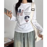 アメリカンロゴプリント ロングスリーブTシャツ | VIVID LADY | 詳細画像1 