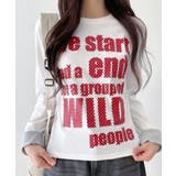 ポップレタリングプリント ロールアップ長袖Tシャツ | VIVID LADY | 詳細画像2