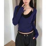 ディープVネック 袖ボタンリブショート丈トップス | VIVID LADY | 詳細画像28