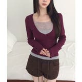 ディープVネック 袖ボタンリブショート丈トップス | VIVID LADY | 詳細画像37
