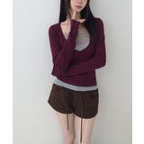 ディープVネック 袖ボタンリブショート丈トップス | VIVID LADY | 詳細画像41