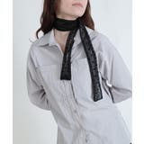 ブラック | シアー 水玉柄 スリムスカーフ | VIVID LADY