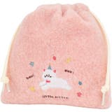 ピンク | アニマル刺繍 巾着ポーチ 小物入れ | AVVENTURA