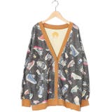 ブラック | いろんなシューズ柄 リバーシブル裏毛カーディガン | ScoLar