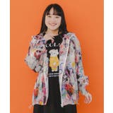 ワンちゃん・アート花柄 2柄展開シアーパーカー | ScoLar | 詳細画像1