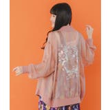 ネコ柄箔プリント オーロラシフォンブルゾン | ScoLar | 詳細画像12