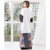 パッチワークウサギ柄 ドット切替BIG-Tシャツ | ScoLar | 詳細画像3