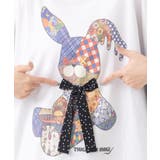 パッチワークウサギ柄 ドット切替BIG-Tシャツ | ScoLar | 詳細画像6