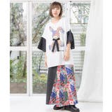 パッチワークウサギ柄 ドット切替BIG-Tシャツ | ScoLar | 詳細画像2