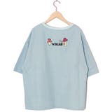 ぷりぷりキノコとネコ花刺繍 デニムTシャツ | ScoLar | 詳細画像11 
