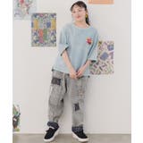 ぷりぷりキノコとネコ花刺繍 デニムTシャツ | ScoLar | 詳細画像2 
