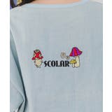 ぷりぷりキノコとネコ花刺繍 デニムTシャツ | ScoLar | 詳細画像6 
