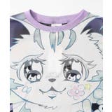 アニメなネコ柄 バイカラー7分袖プルオーバー | ScoLar | 詳細画像11 