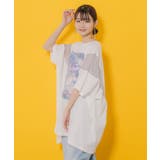 メルヘンな海とクジラ柄 シフォン切替チュニック | ScoLar | 詳細画像3 