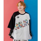ブラック | ロゴバッヂトリックアート柄Tシャツ | ScoLar