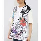 アニマル蝶花柄Tシャツ | ScoLar | 詳細画像4
