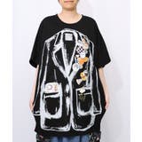 ジャケットトリックアート柄 バッヂ付きチュニック | ScoLar | 詳細画像19 