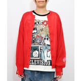 レッド | スカラー箔プリント 接触冷感ニットカーディガン | ScoLar