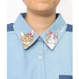 ネコ刺繍襟シャンブレーシャツ | ScoLar | 詳細画像13 