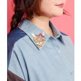 ネコ刺繍襟シャンブレーシャツ | ScoLar | 詳細画像6 