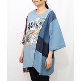 26周年スタート柄 チェック×デニム切替チュニック | ScoLar | 詳細画像5