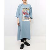 ブルー | バイクゲーム柄メロウ切替ワンピース | ScoLar