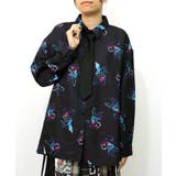 ブラック | パチうさ×ラビル柄 ネクタイ付きシャツ | ScoLar