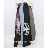 ロゴコラージュ柄 デニム×ジャージ切替スカート | ScoLar | 詳細画像10 