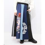 ロゴコラージュ柄 デニム×ジャージ切替スカート | ScoLar | 詳細画像12 