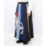 ロゴコラージュ柄 デニム×ジャージ切替スカート | ScoLar | 詳細画像13 