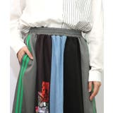 ロゴコラージュ柄 デニム×ジャージ切替スカート | ScoLar | 詳細画像16 