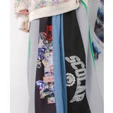 ロゴコラージュ柄 デニム×ジャージ切替スカート | ScoLar | 詳細画像7 