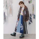 ロゴコラージュ柄 デニム×ジャージ切替スカート | ScoLar | 詳細画像6 