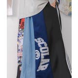 ロゴコラージュ柄 デニム×ジャージ切替スカート | ScoLar | 詳細画像5 