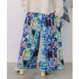 ネコパフェ・蝶柄 ベロアプリーツパンツ | ScoLar | 詳細画像9 