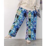 パープル | ネコパフェ・蝶柄 ベロアプリーツパンツ | ScoLar