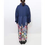 花柄に隠れ黒ネコ柄 ハーフジップジャージワンピース | ScoLar | 詳細画像14 