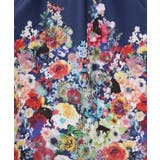 花柄に隠れ黒ネコ柄 ハーフジップジャージワンピース | ScoLar | 詳細画像15 