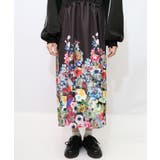 花柄に隠れ黒ネコ柄 ハーフジップジャージワンピース | ScoLar | 詳細画像18 