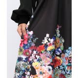 花柄に隠れ黒ネコ柄 ハーフジップジャージワンピース | ScoLar | 詳細画像20 