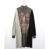 メロウ加工配色ハーフジップワンピース | ScoLar | 詳細画像8 