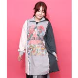 メロウ加工配色ハーフジップワンピース | ScoLar | 詳細画像1 