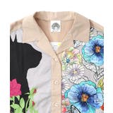 ネコ花柄切替シャツ | ScoLar | 詳細画像10 