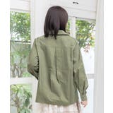 ネコ花柄切替シャツ | ScoLar | 詳細画像4 