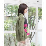 ネコ花柄切替シャツ | ScoLar | 詳細画像5 